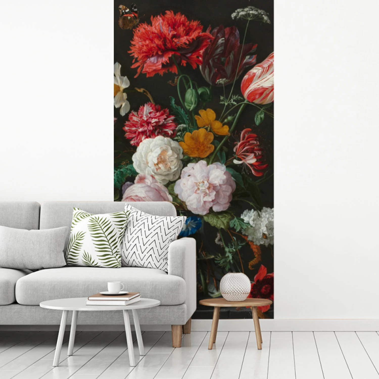 Stilleven met bloemen in een glazen vaas - Schilderij van Jan Davidsz. de Heem fotobehang vinyl groot -woonkamer