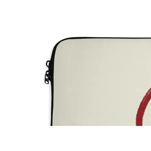 Ciao bella - Rood - Wit - Minimalistisch laptophoes neopreen klein -detail