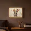 Olifant - Slurf - Mozaïek - Abstract Light Box met batterij (Wandlamp) middel -sfeer4