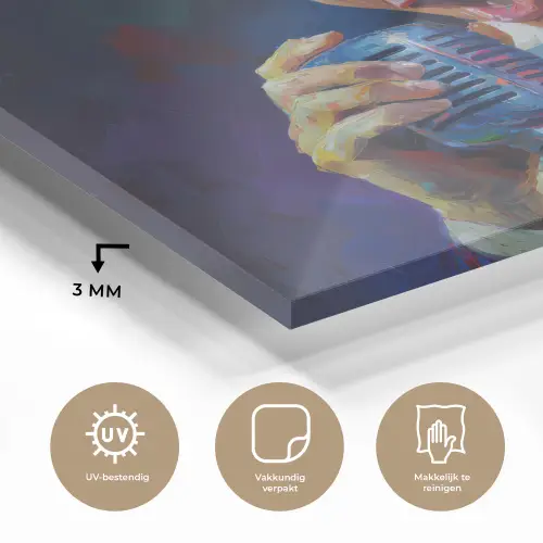 Expressief - Microfoon - Paars plexiglas 5mm klein -sfeer2