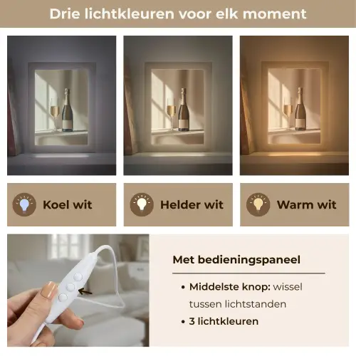 Champagne - Beige - Schaduw - Bubbels Light Box met kabel (Tafellamp) klein -USP_lichtkleurNL