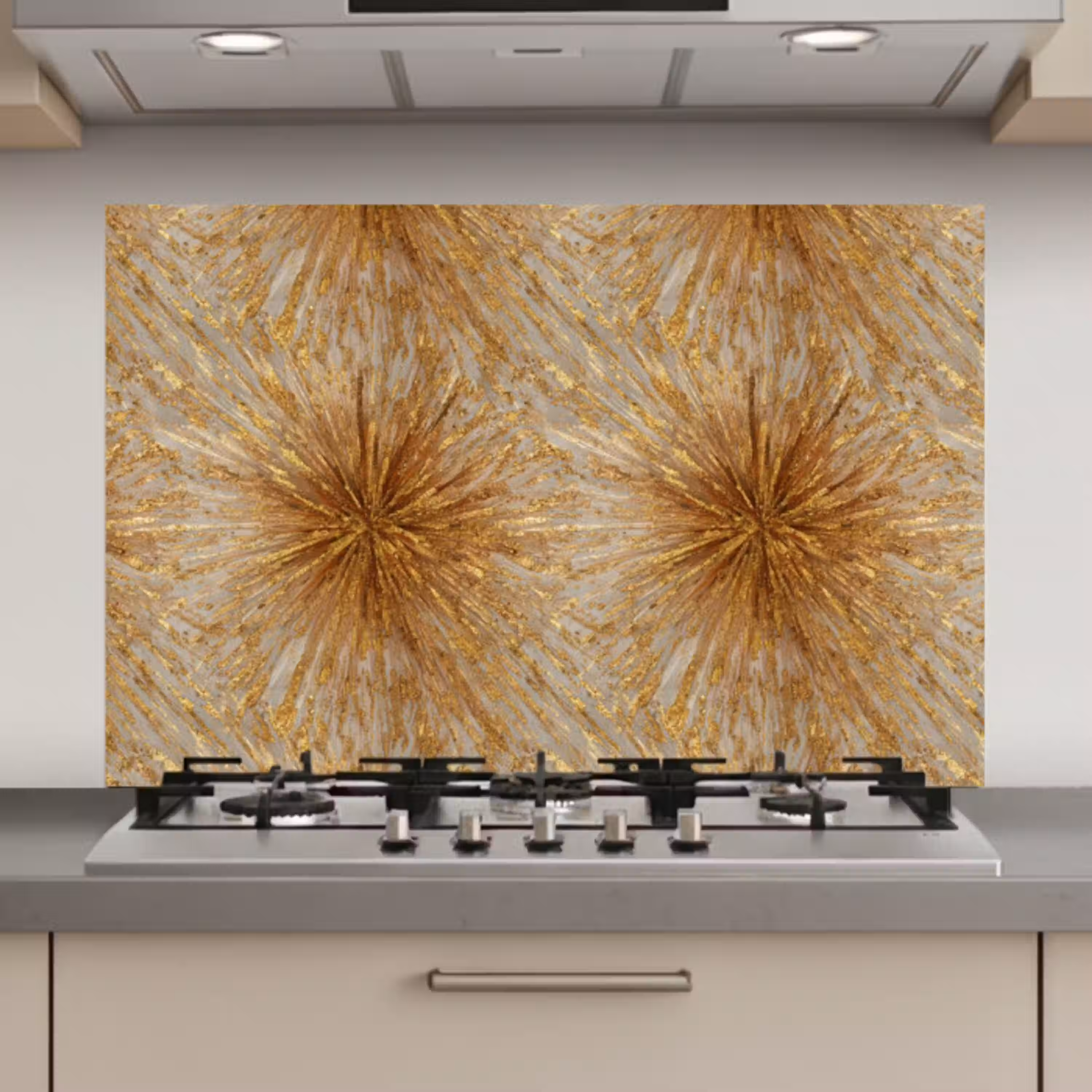 Explosie - Abstract - Goud - Wit keuken achterwand spatscherm klein 900 -3d_website