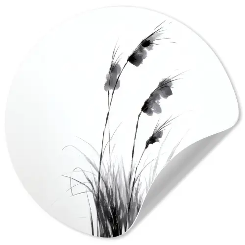 Minimalistisch - Stelen - Wit Wandcirkel behangsticker klein -3d