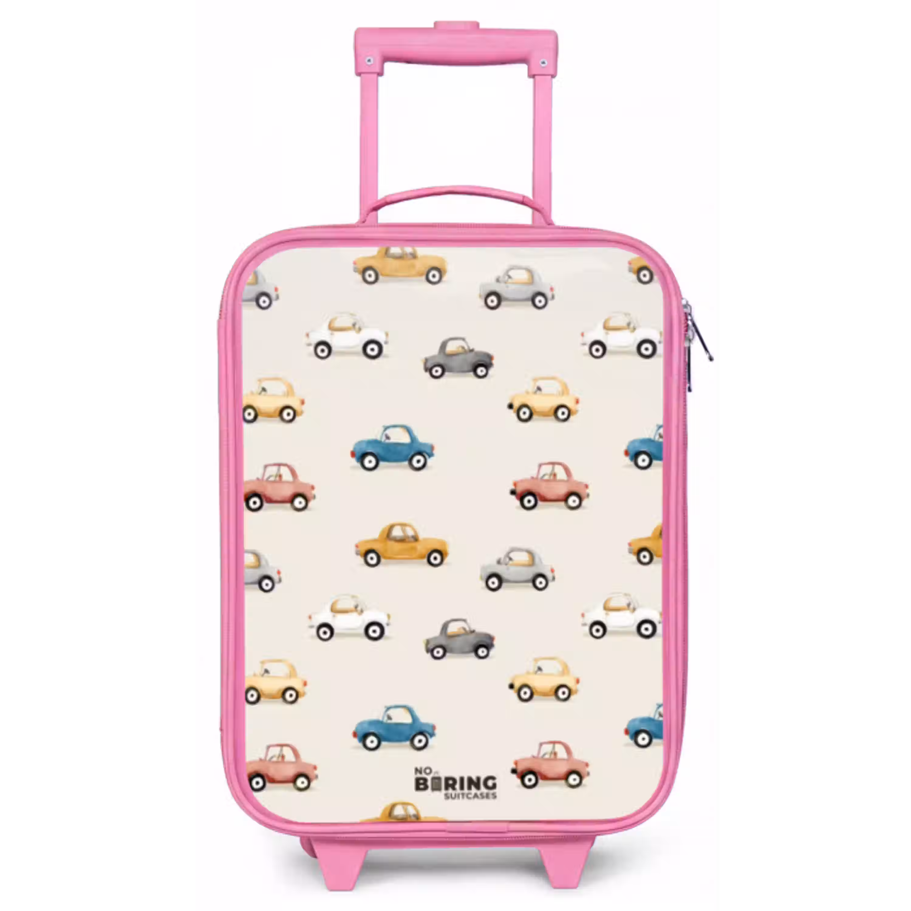 Kleurrijke retro autootjes Kinderkoffer - Roze klein -zz3dotto