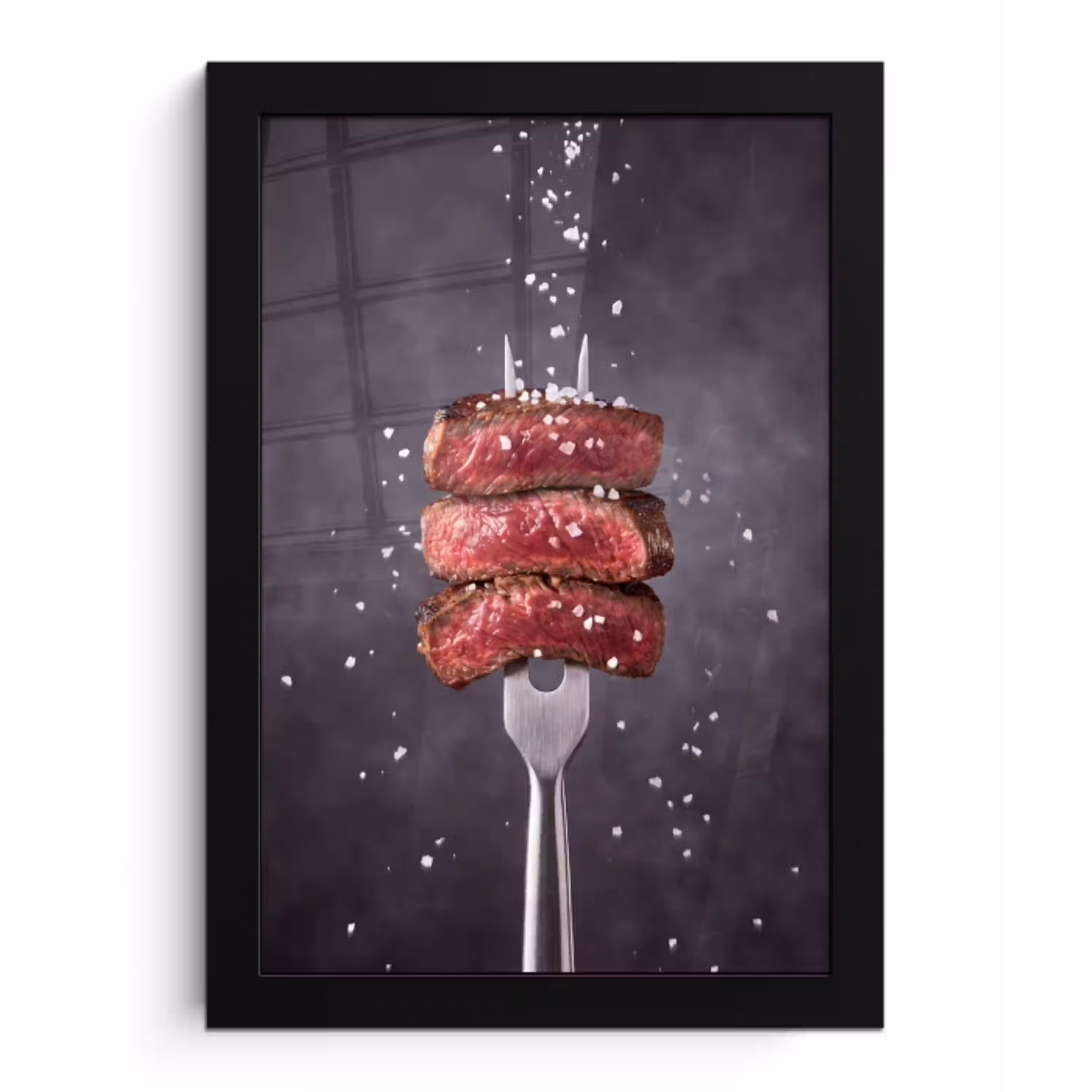 Eten - Vlees - Zout fotolijst zwart zonder passe partout klein -3d