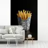 Friet - Porselein - Delfts blauw - Eten fotobehang vinyl groot -woonkamer