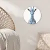 Giraffe - Delfts blauw - Dieren - Minimalistisch Wandcirkel kunststof plaat 5mm dik klein -sfeer5