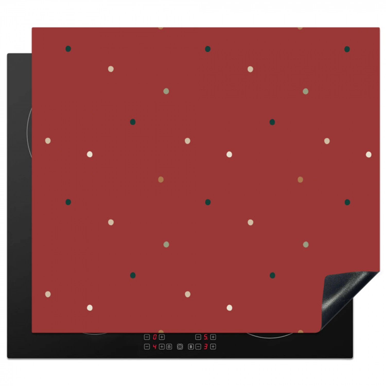 Patroon - Stippen - Rood Inductie beschermer vinyl 3mm middel 274 -3d