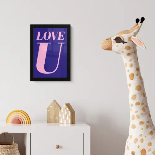 Love - Blauw - Valentijn fotolijst zwart zonder passe partout klein -usfeer4_kinderkamer