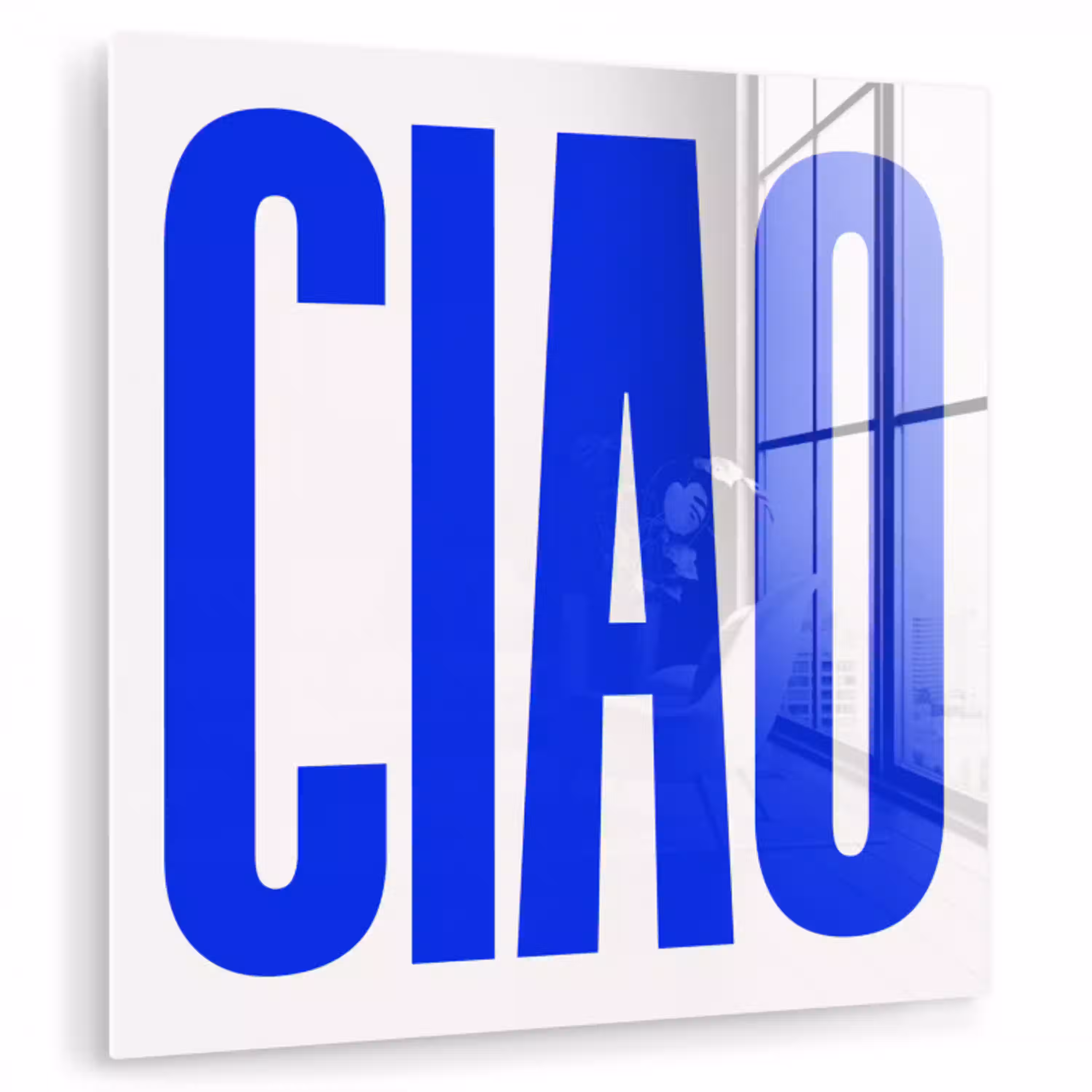 Ciao - Hoofdletters - Blauw - Minimalistisch plexiglas 5mm klein -zzzproduct_nieuw