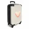 Roze hart omringd door beige stippen NBS - Handbagage koffer - Kinderen Unisex middel -productfoto_3d