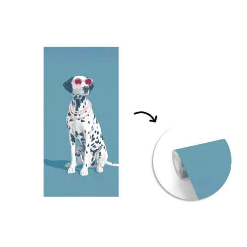 Dalmatiër - Zonnebril - Blauw fotobehang vinyl groot -3d