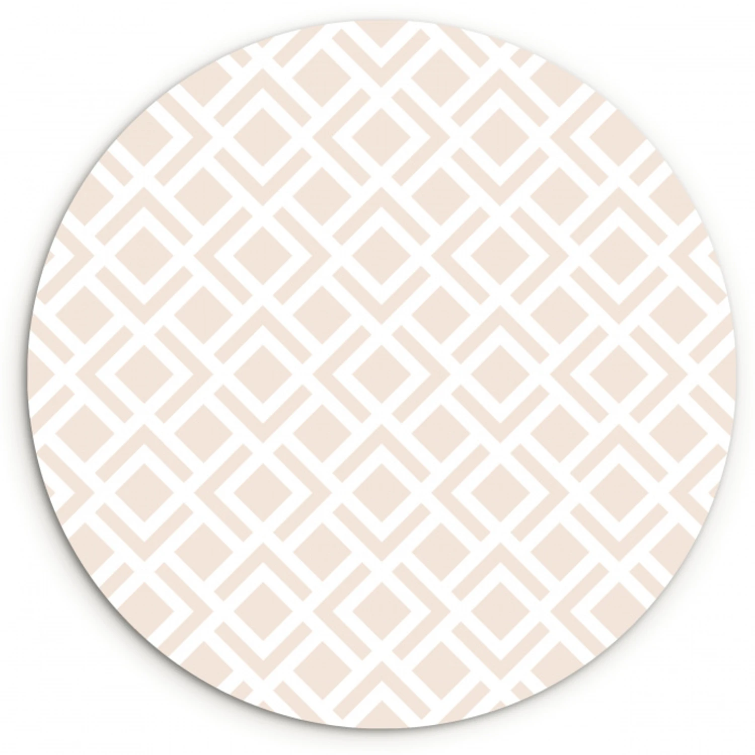 Patronen - Abstract - Beige - Geometrie Wandcirkel kunststof plaat 5mm dik klein 188 -3d