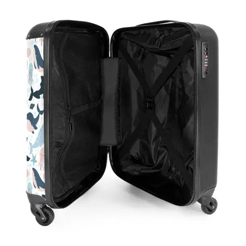 Oceaan dieren kleurrijk NBS - Handbagage koffer - Kinderen Unisex middel -binnenkant