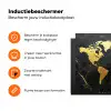 Wereldkaart - Goud - Marmer Inductie beschermer vinyl 3mm klein -zzzzzzz-td-ups