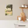 Houten bankje - Bloempotten - Landschap KitchenYeah - Keuken - Canvas klein -sfeer1
