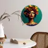 Vrouw - Hoodtooi - Tropisch - Fruit - Druiven Wandcirkel kunststof plaat 5mm dik klein -sfeer4
