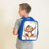 Aap - Dier - Kinderen - Jungle Kinderrugzak - Blauw middel -sfeer2