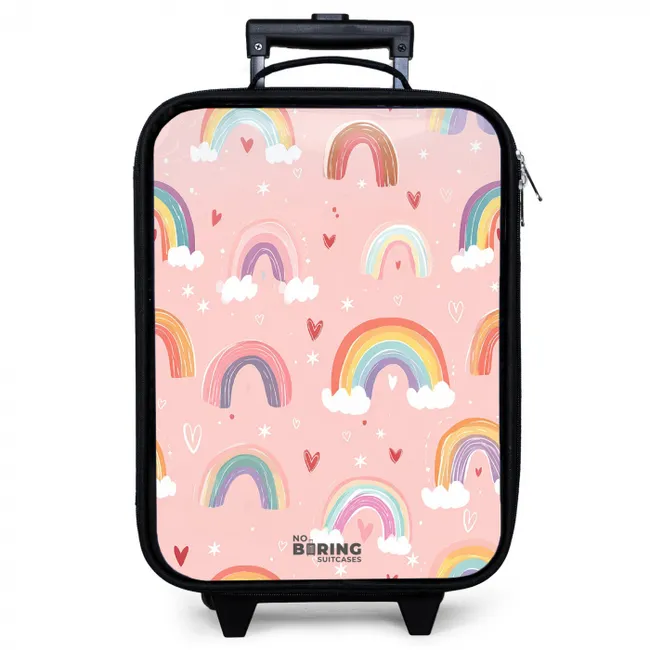 Regenbogen op een roze achtergrond Kinderkoffer - Zwart klein -zzz_website3d