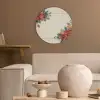 Kerst - Poinsettia - Omlijsting - Kleurrijk Akoestische PET Vilt - Rond klein -sfeer1