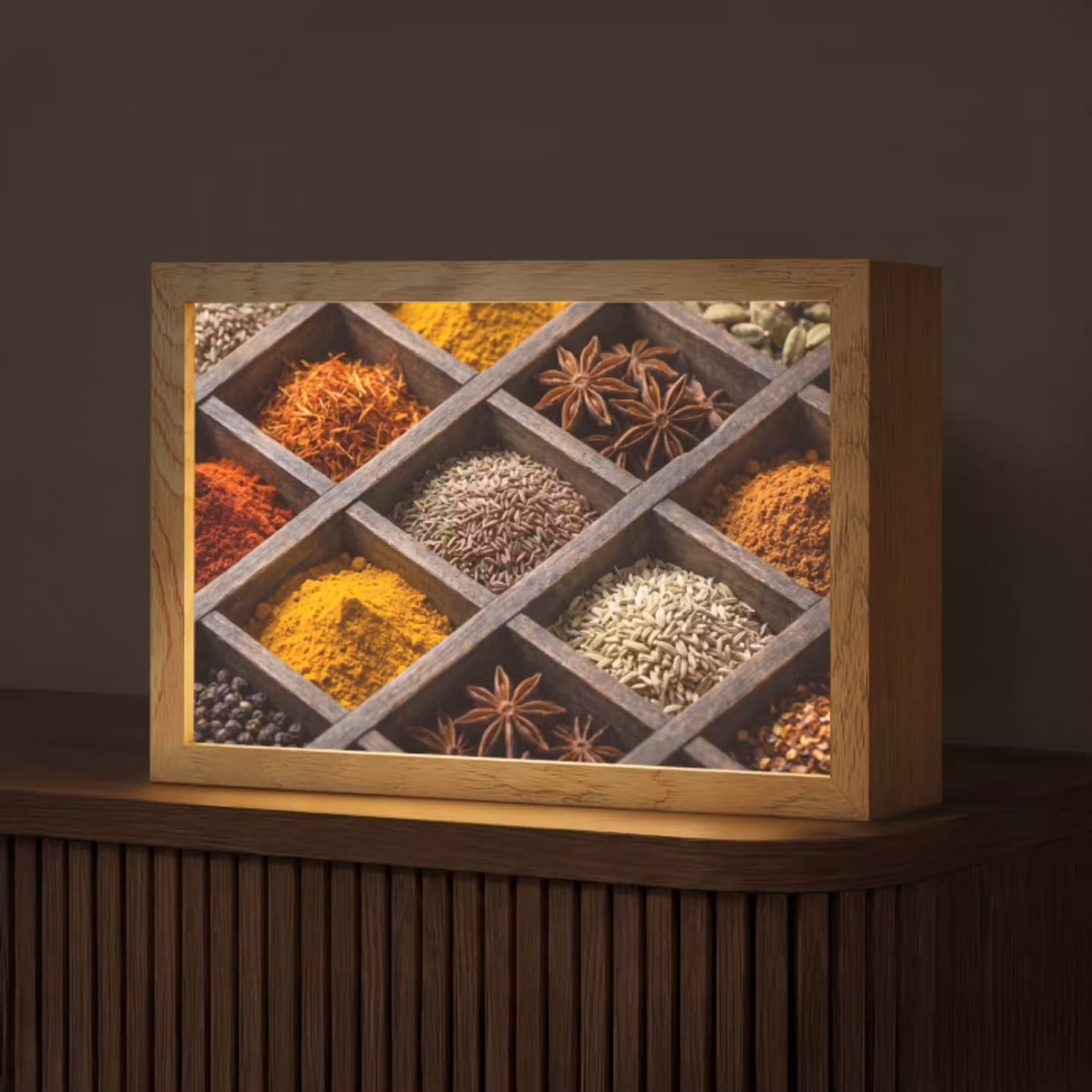 Kruiden - Houten - Eten Light Box met kabel (Tafellamp) klein -z3d_website