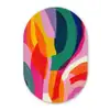 Vormen - Golvend - Abstract - Felroze Wandcirkel Ovaal Forex klein -3d