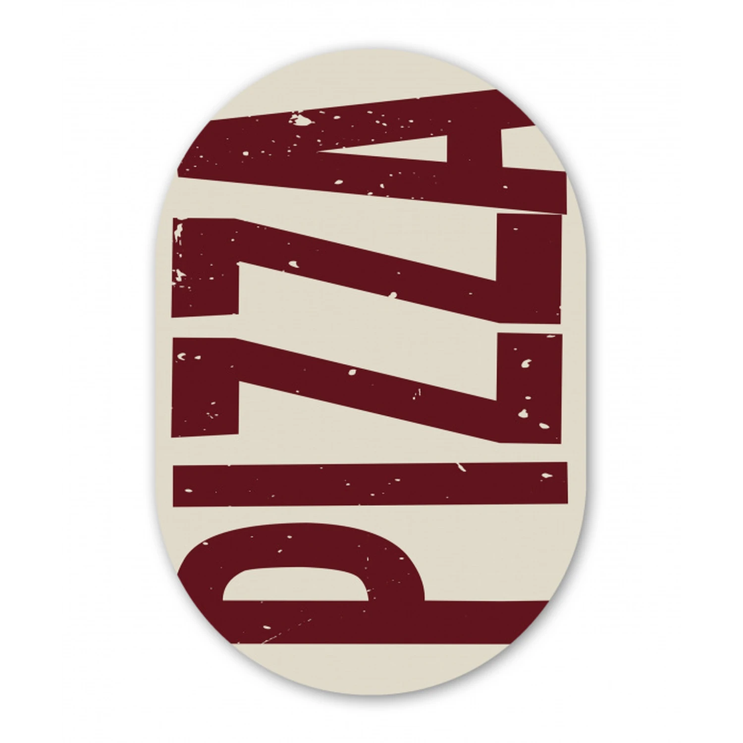 Pizza - Vintage - Decoratie - Japandi Wandcirkel Ovaal Aluminium middel -3d