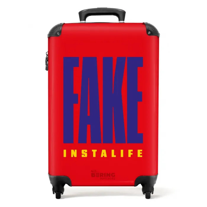 Quotes - Fake instalife fel rood NBS - Handbagage koffer - Kinderen Unisex middel -productfoto_recht