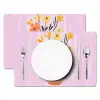 Vaas - Gestreept - Bloemen - Oranje Placemat vinyl groot -zzsfeer2_Kitchenyeah-website