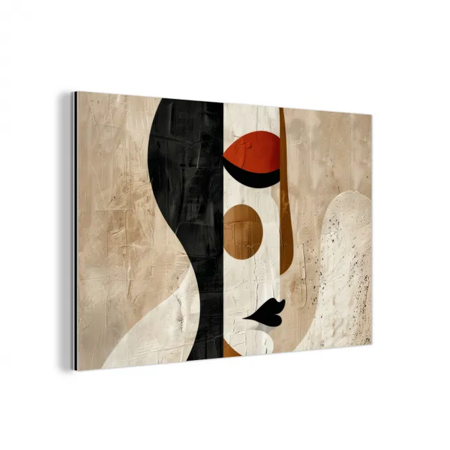 Gezicht - Abstract - Kunst - Vormen aluminium wit klein -3d