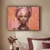 Kunst - Vrouw - Roze - Sieraden - Portret Textielframe - compleet frame klein -sfeer1