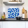 Vormen - Abstract - Blauw - Golven Inductie beschemer met haakjes middel -sfeer2