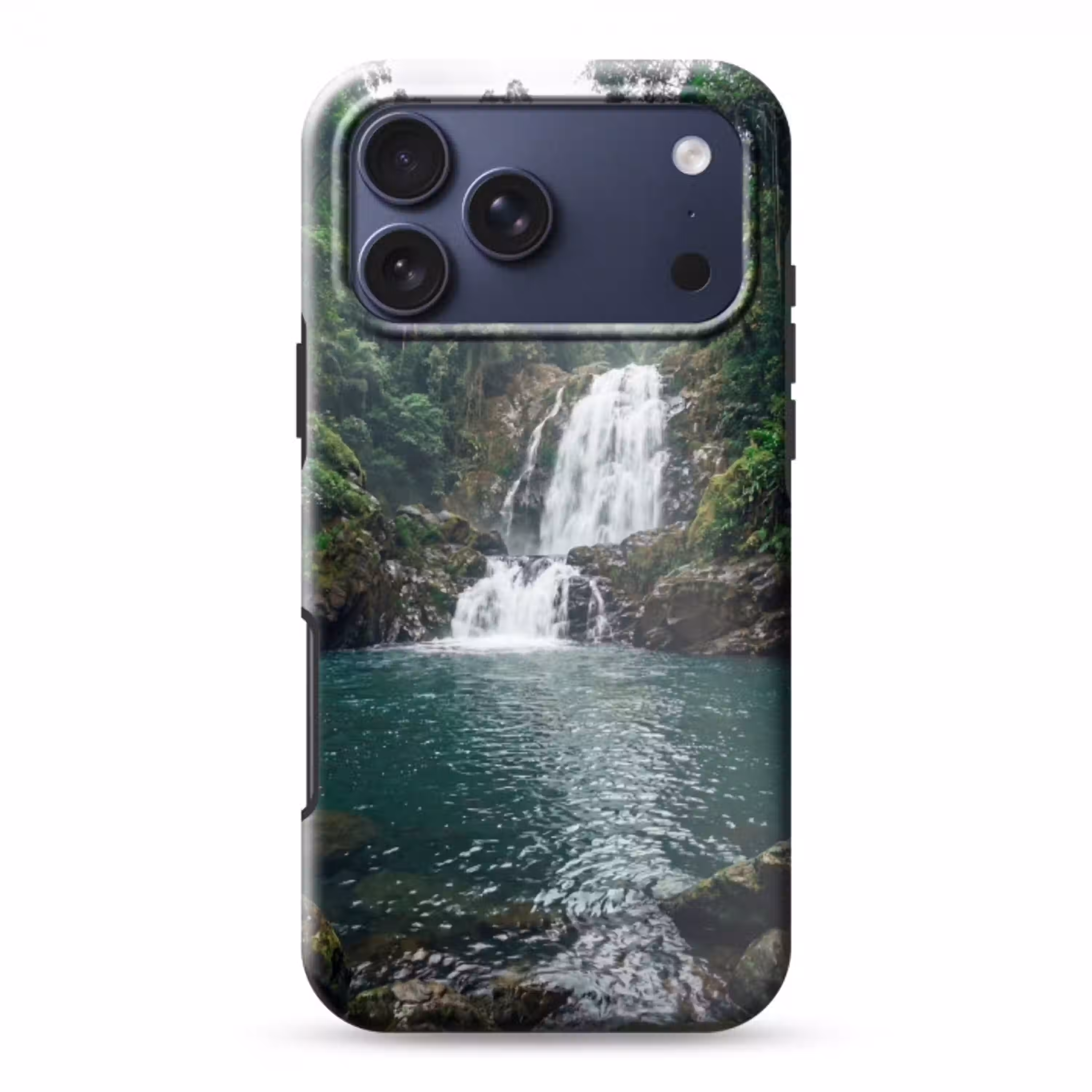 Waterfall - Forest - Nature - Greenkhgyguyg Toughcase MagSafe Apple iPhone 17 Pro Max klein -3d