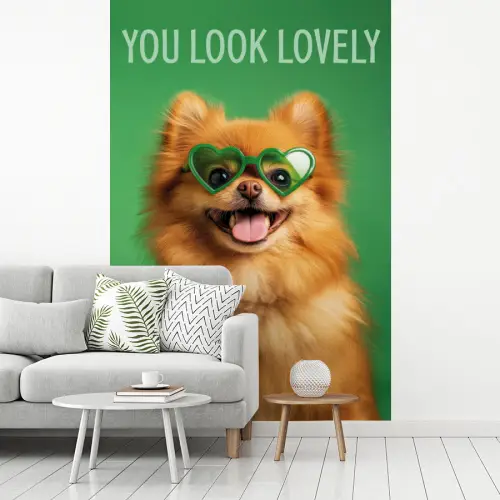 Hond - Zonnebril - Valentijn - Love fotobehang vinyl groot -woonkamer