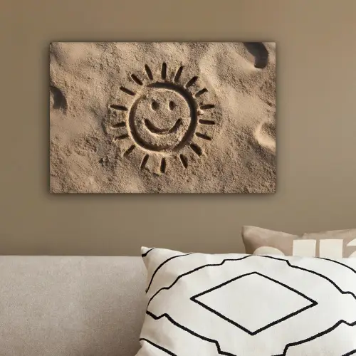 Gezichtje - Zon - Zand - Getekend canvas 2cm klein -sfeer3