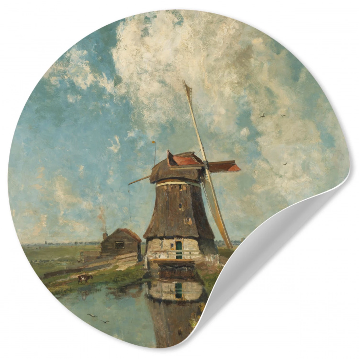In de maand juli - Schilderij van Paul Joseph Constantin Gabriël Wandcirkel behangsticker klein -3d