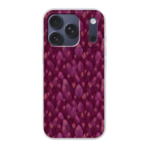 Bladeren - Patroon - Burgundy Telefoonhoesje iPhone 17 Pro klein 878 -3d