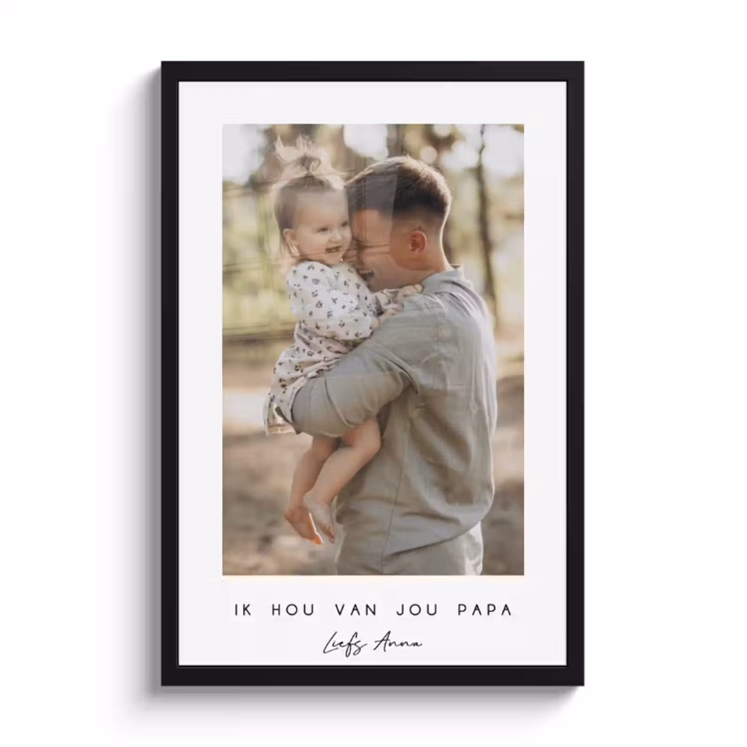 Poster mit Rahmen - Weiße Umrandung mit Text