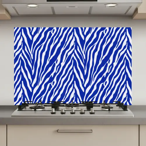 Zebra - Patroon - Kobalt - Blauw keuken achterwand spatscherm klein 900 -3d_website
