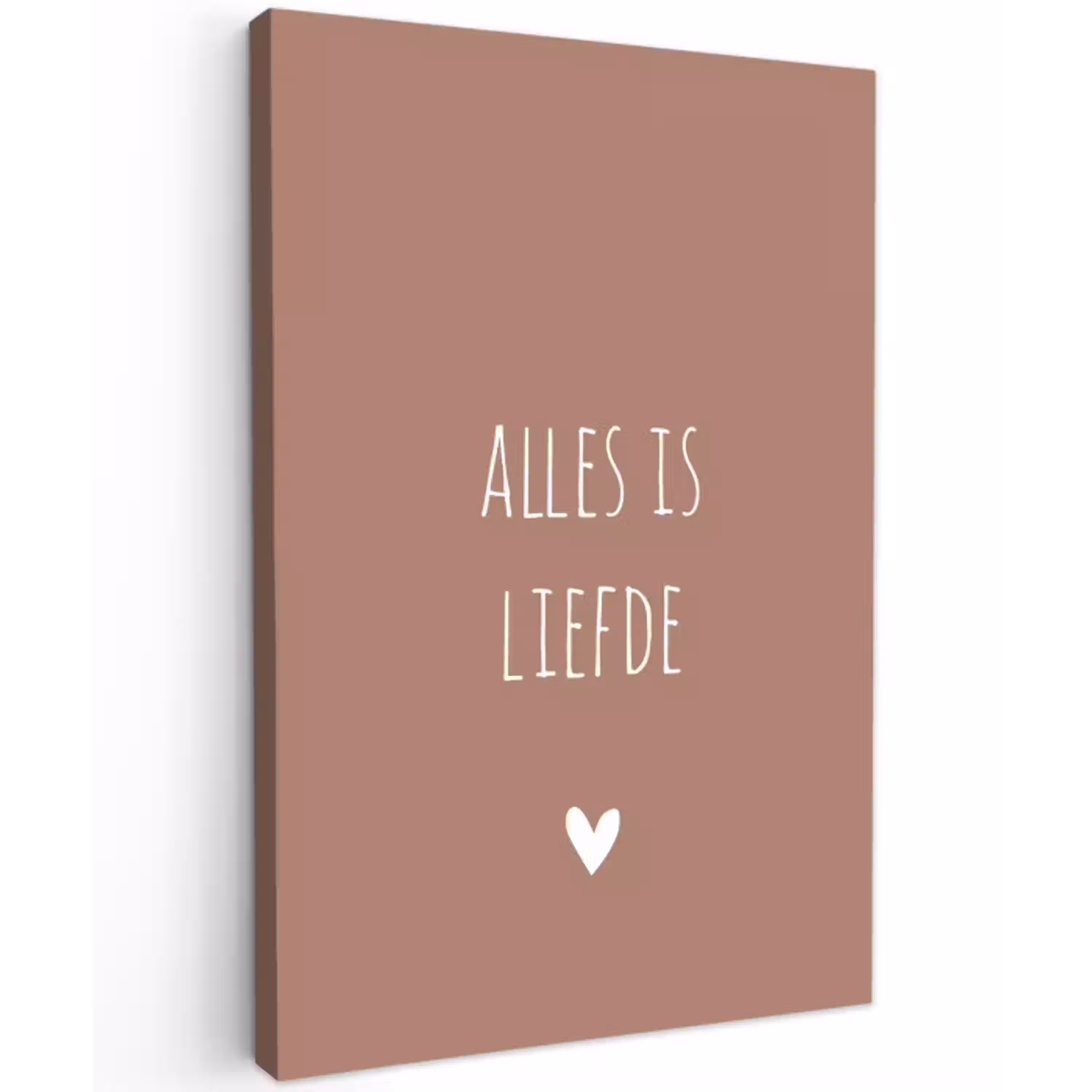 Quotes - Bløf - Alles is liefde - Spreuken Tuinposter op houten frame 2 cm dik klein -3d