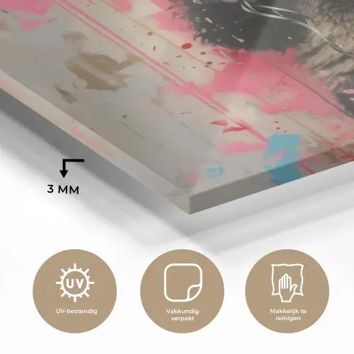 Graffiti - Panda - Ballon - Street art - Banksy plexiglas 5mm klein -sfeer2