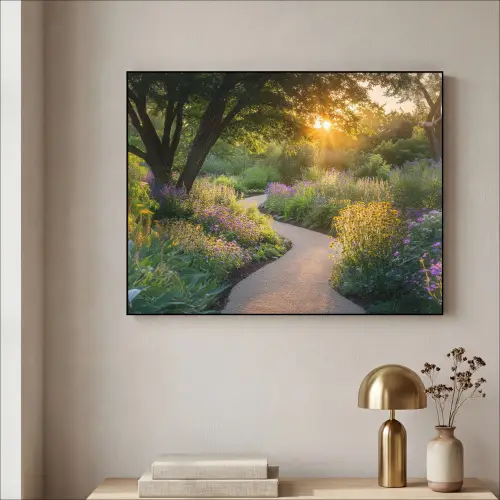 Pad - Bloemen - Park Textielframe zwart klein -sfeer2