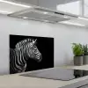 Zebra - Zwart - Wit - Portret - Dieren keuken achterwand spatscherm klein -3d_schuin