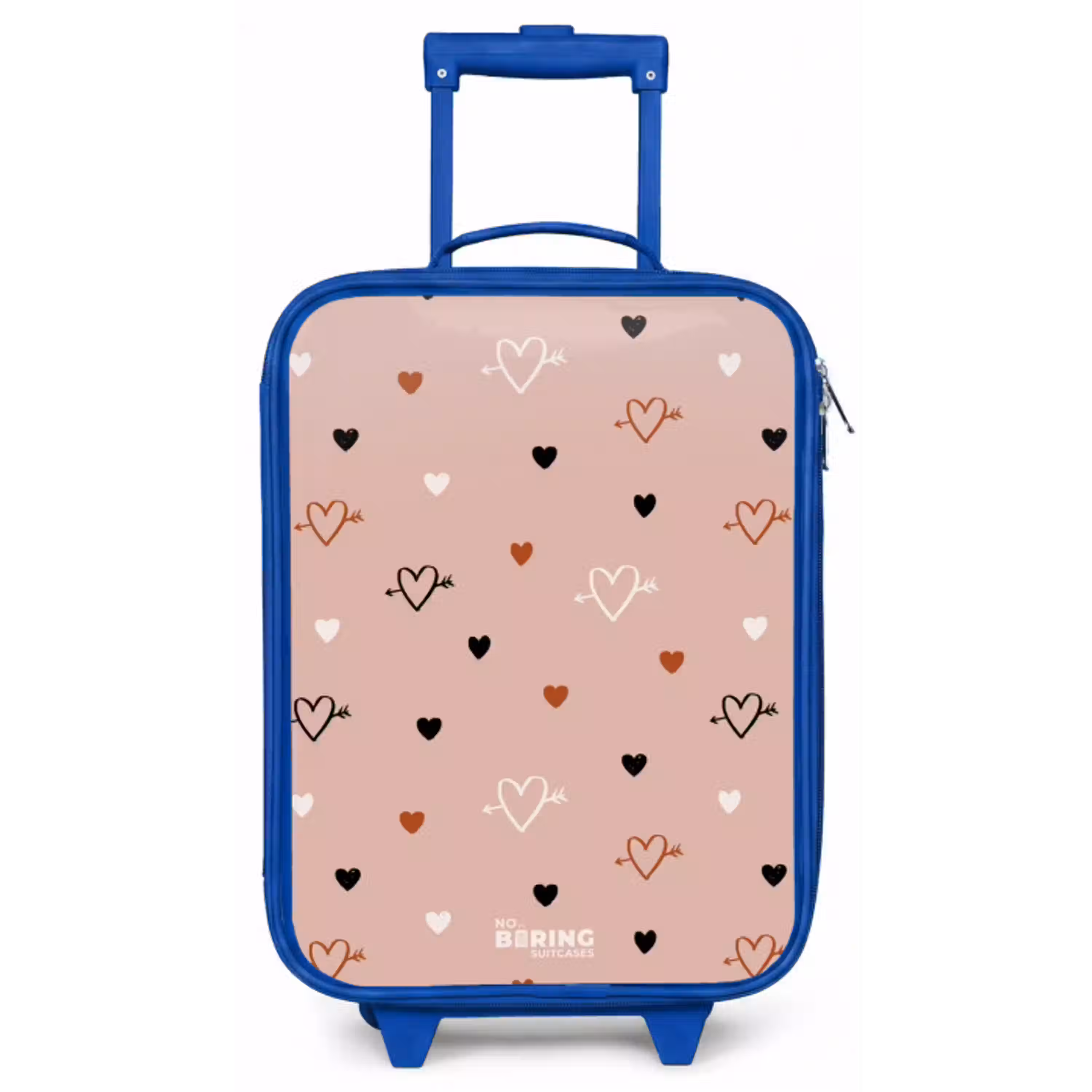 Hartjes met pijlen in zwart, wit en roze Kinderkoffer - Blauw klein -zz3dotto