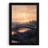 Brug - Mist - Bomen - Water fotolijst zwart zonder passe partout klein -3d