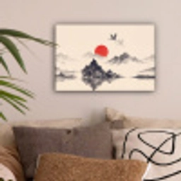 Oosters - Kraanvogels - Landschap canvas 2cm klein -sfeer1