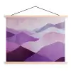 Abstract - Heuvels - Landschap - Paars textielposter latten blank klein -3d