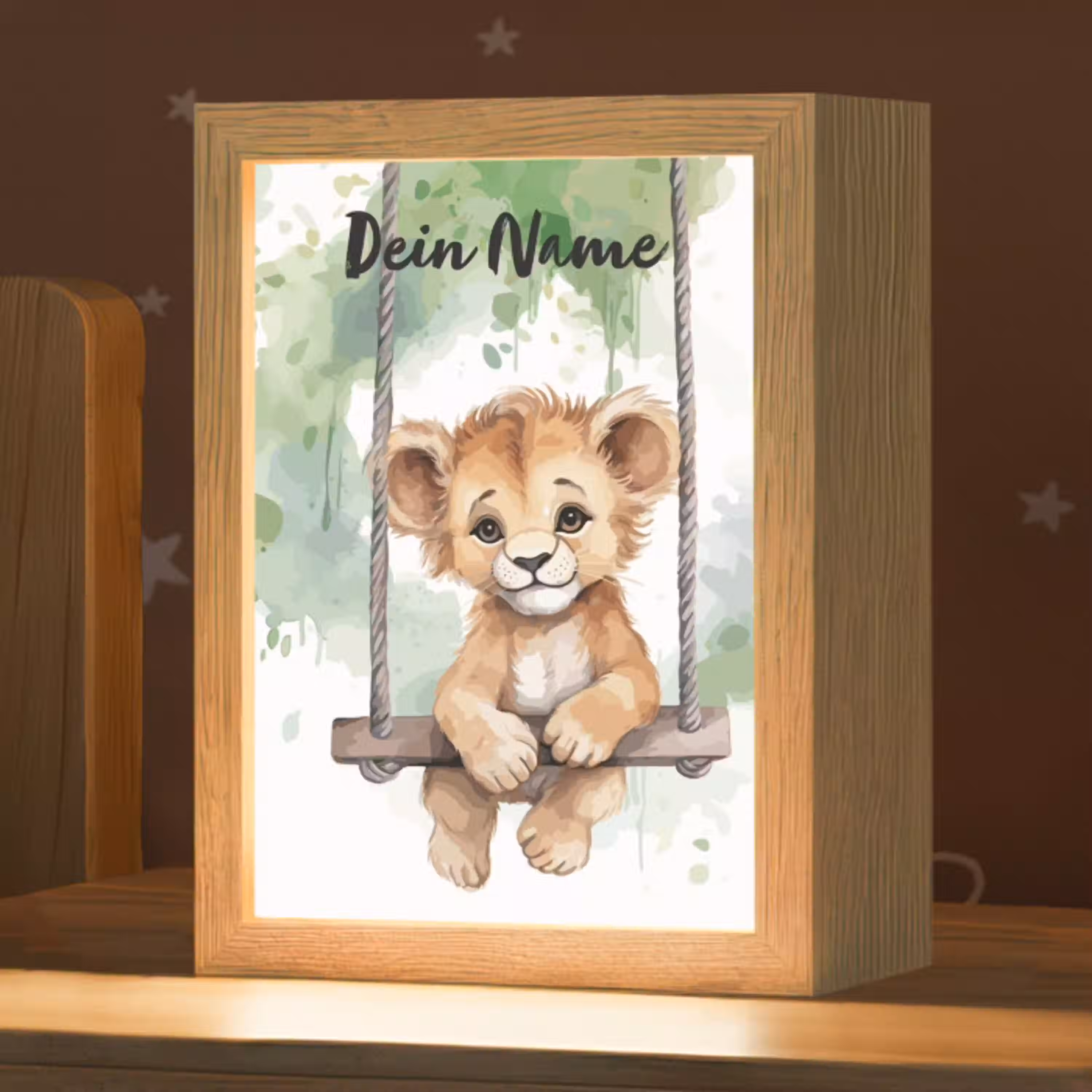 Leeuw - Dier - Kinderen - Jungle Light Box met kabel (Kinderlampje) klein -zzz_3d_website