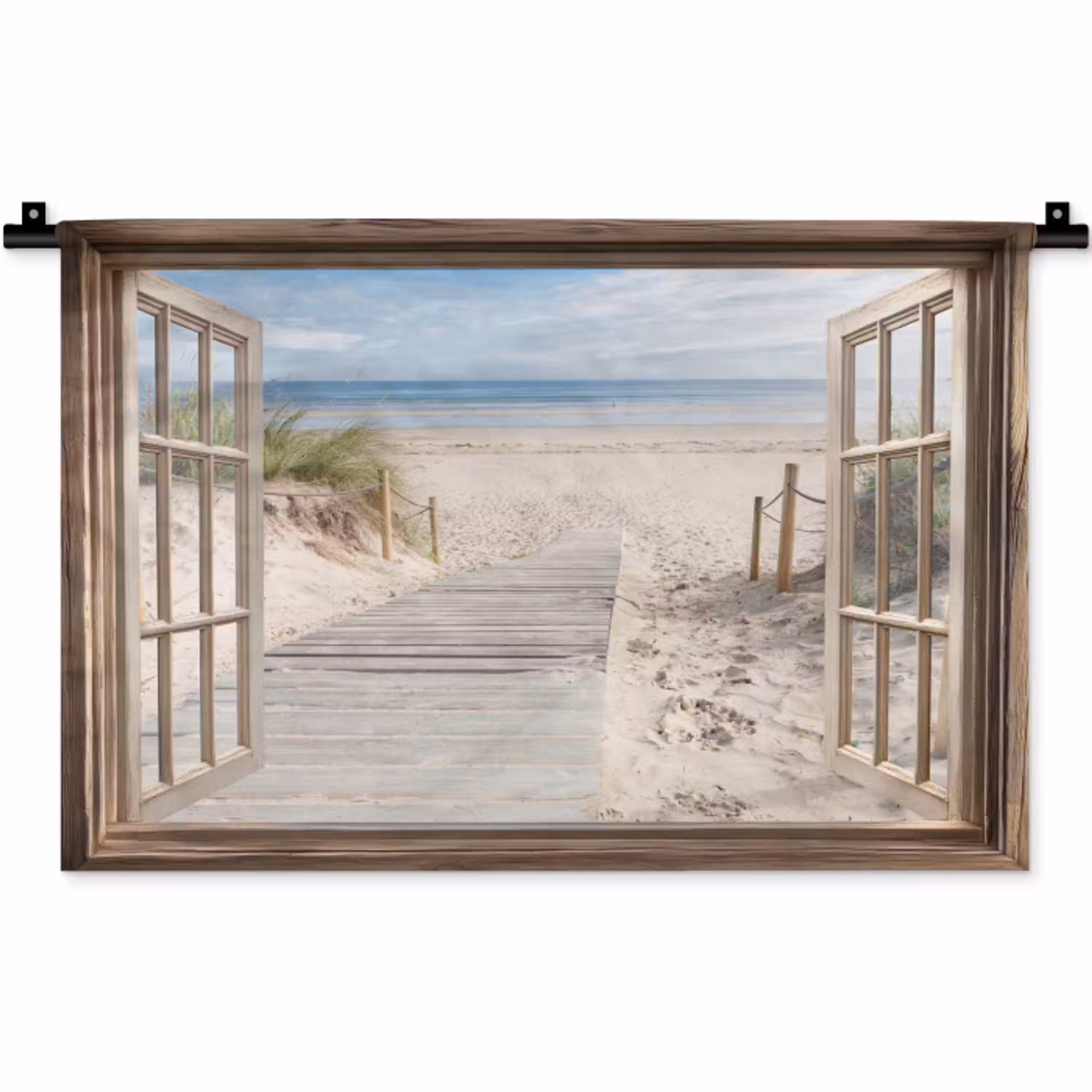 Doorkijk - Strand - Duinen - Pad - Landschap Wandkleed katoen klein -zz3d