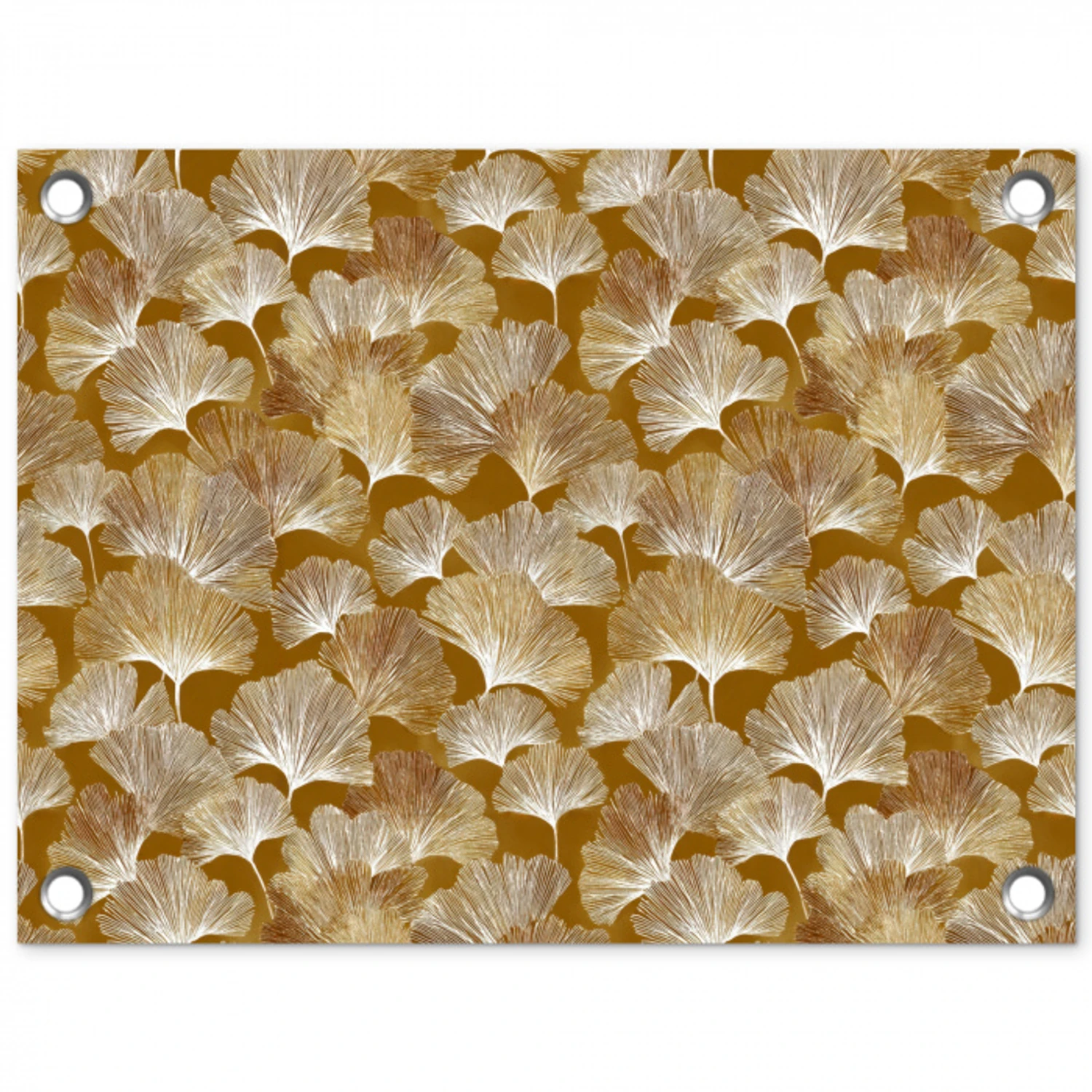 Ginkgo - Bladeren - Goud tuinposter los doek klein 239 -3d